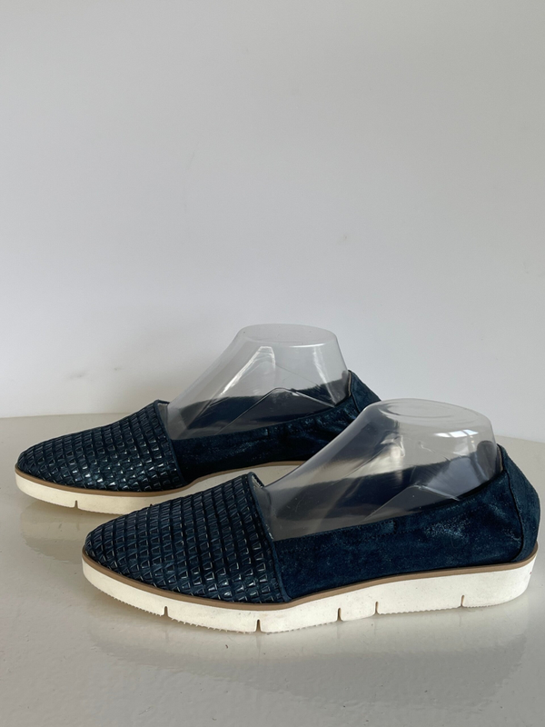 63) Maripe 40 blauw leren ballerina’s