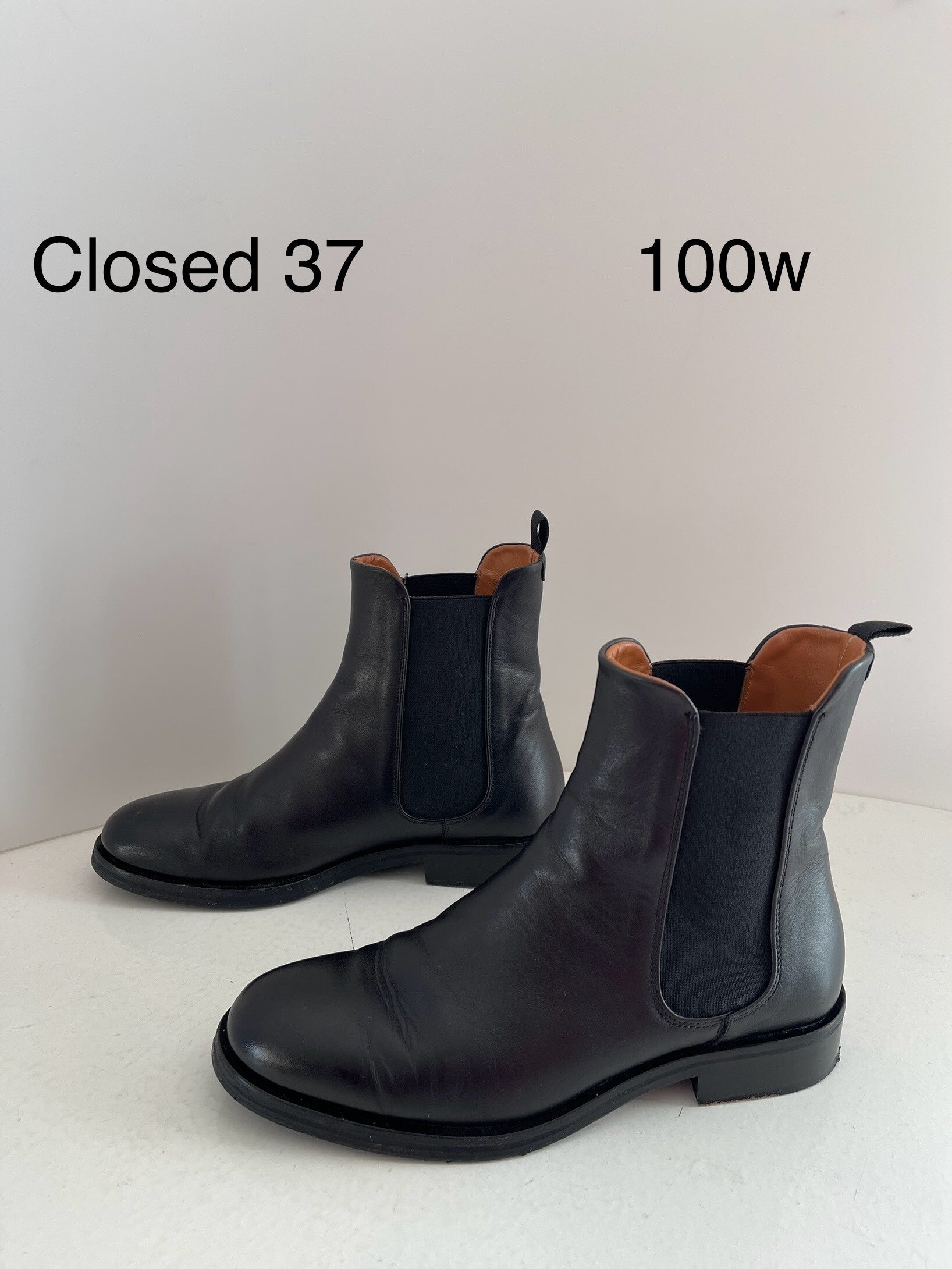 100W) Closed 37 Zwarte leren boots - Stijlvol en comfortabel