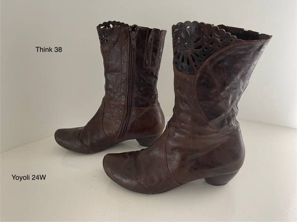 24W) Think 38 bruin leren laarzen
