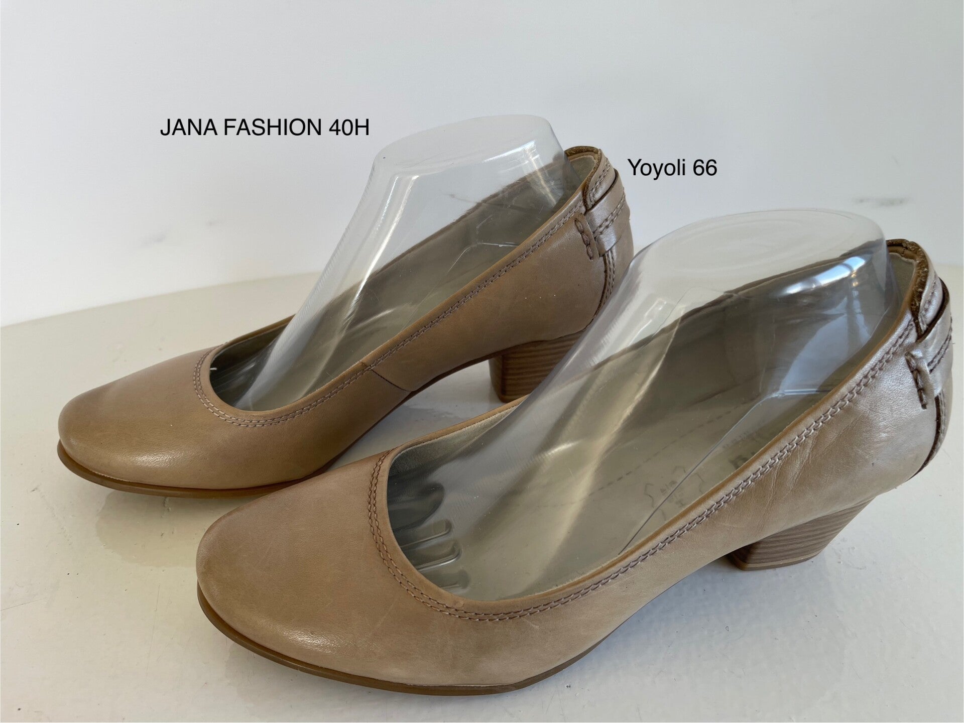 66) Jana Fashion 40 H taupe leren pumps