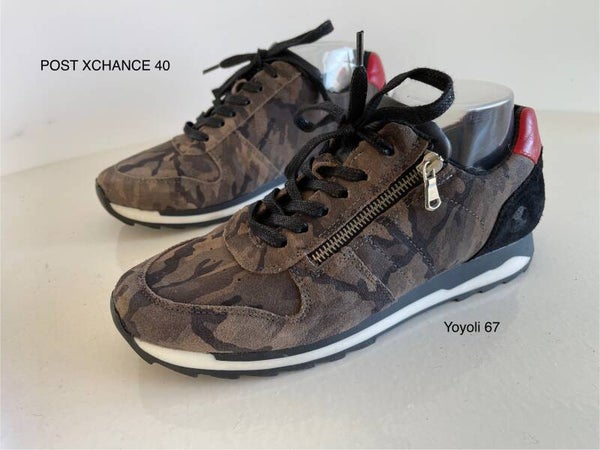 67) Post Xchance 40 leren sneaker met rits  (camouflageprint)