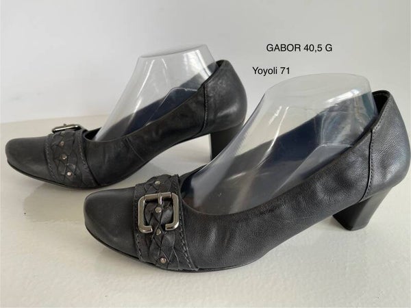 71) Gabor zwart leren pumps maat (7G) 40,5G.