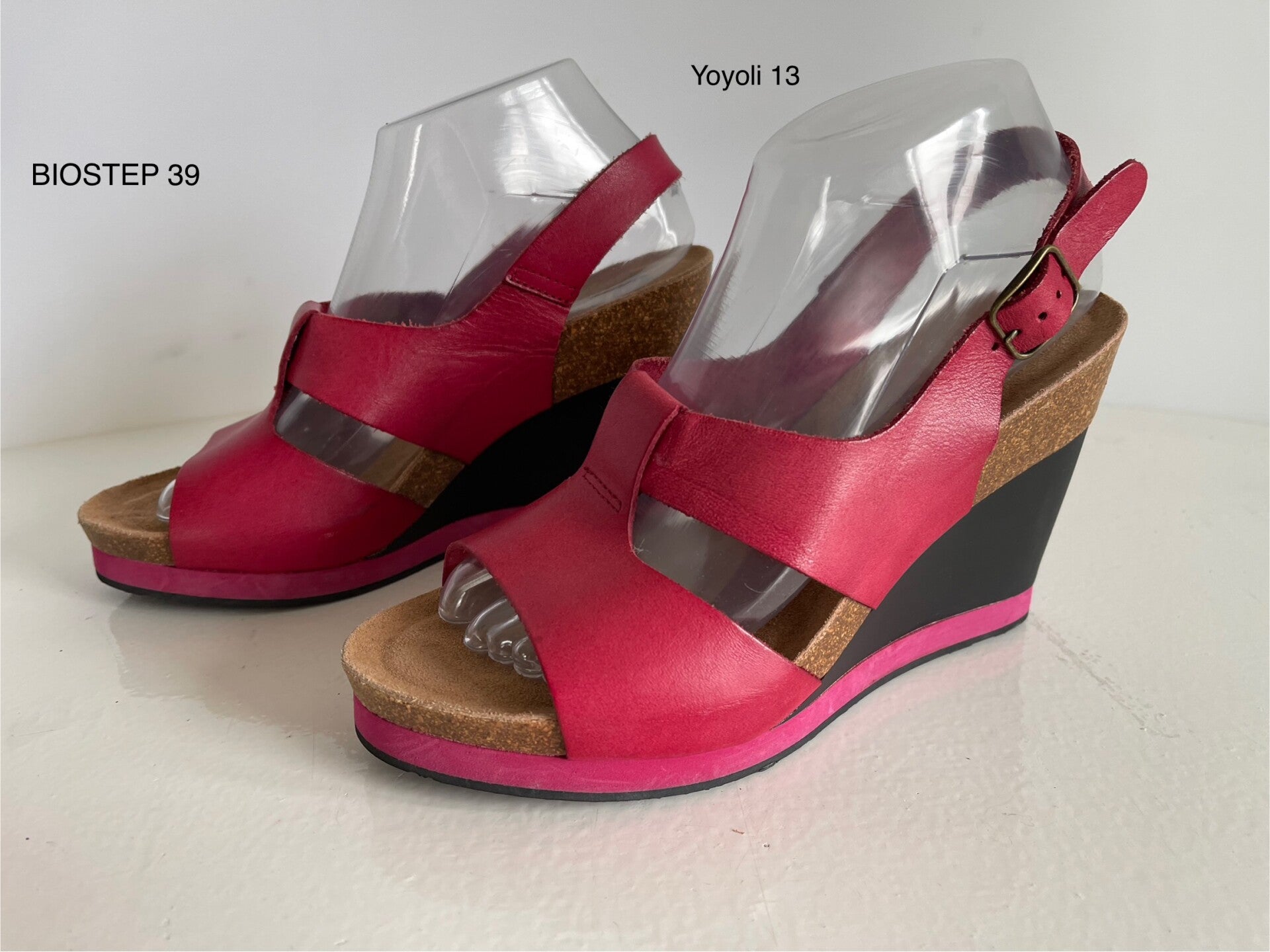 13) Biostep Rode Leren Sleehak Pumps Maat 39