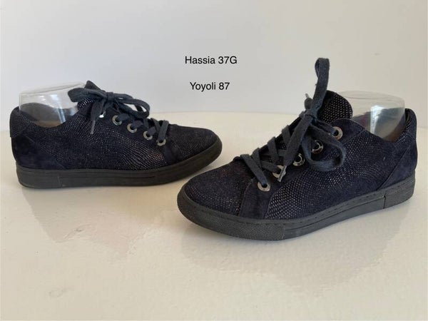 87) Hassia 4 G (37 G) donkerblauw leren sneakers