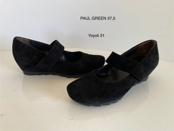 31) Paul green 37,5 (4 1/2) zwart suede leren instappers.