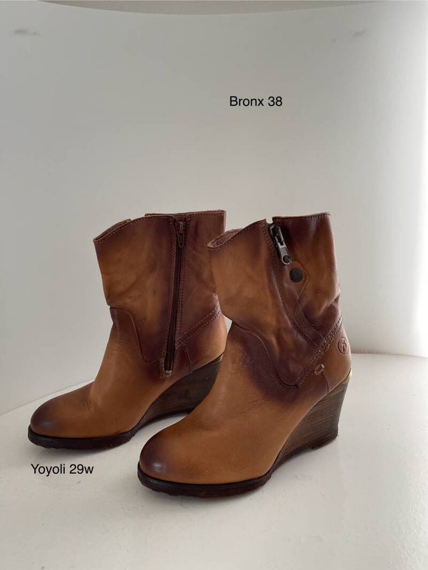 29w) Bronx 38 enkellaarzen met sleehak bruin