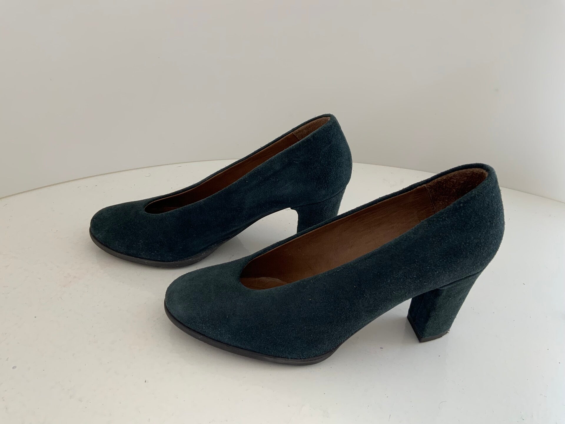 EQUO 38 suede leren pumps blauw-groen 317)