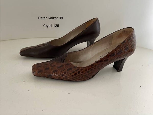 125) Peter Kaizer 5 (38) bruine kroko leren pumps