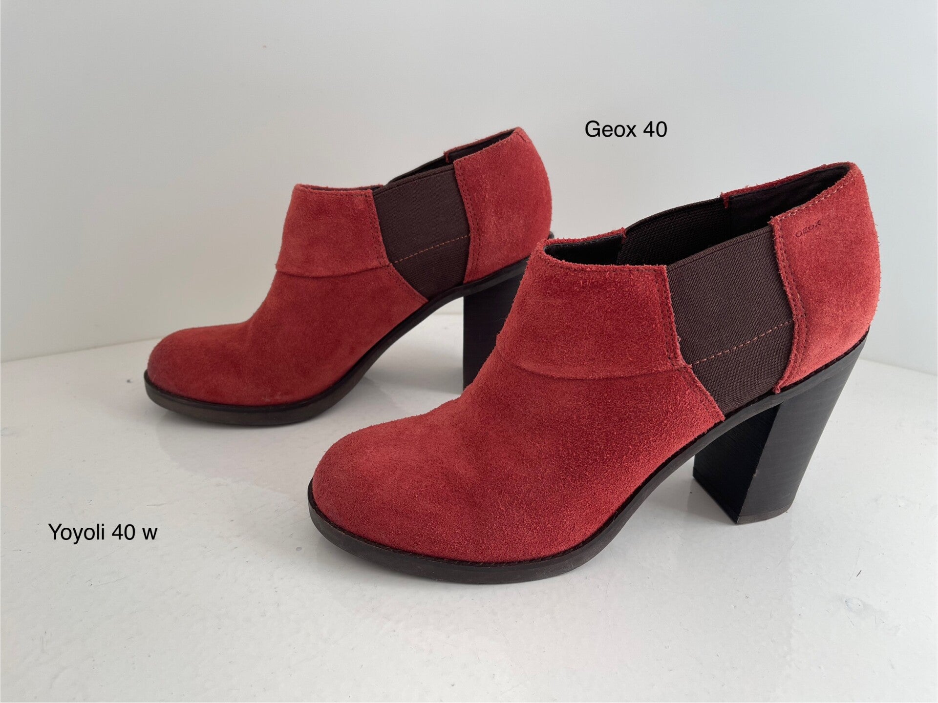 40W ) Geox 40 enkellaarzen roodbordeaux suede blokhak