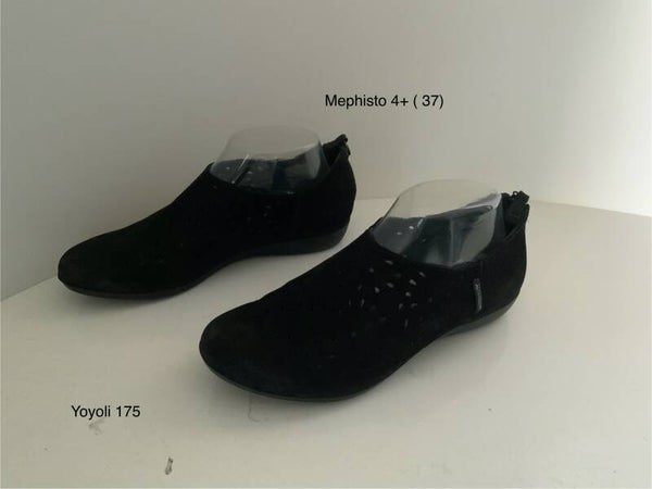 175) Mephisto 4 + ( 37 )zwarte suede sandalen