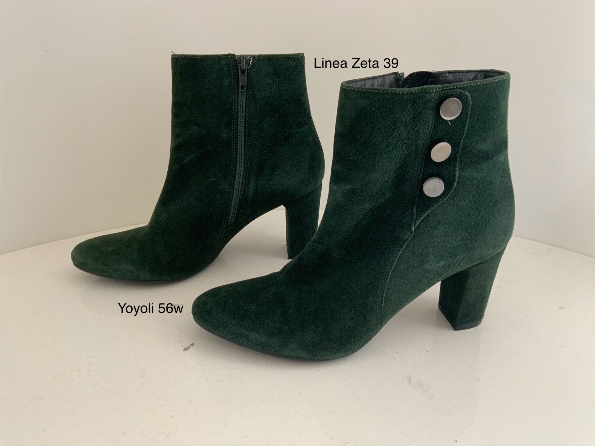 56W) Linea zeta 39  groene suede leren enkellaarzen