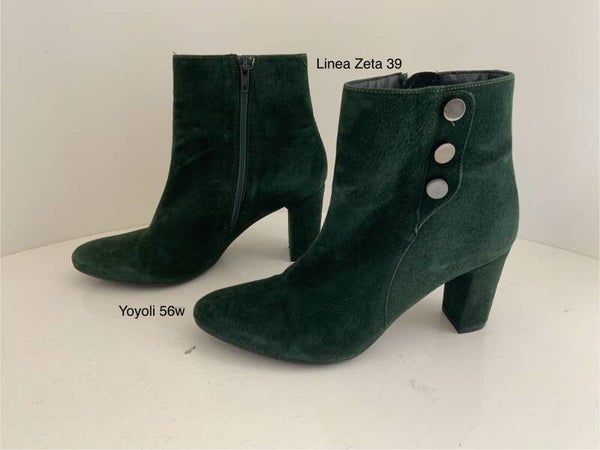 56W) Linea zeta 39  groene suede leren enkellaarzen