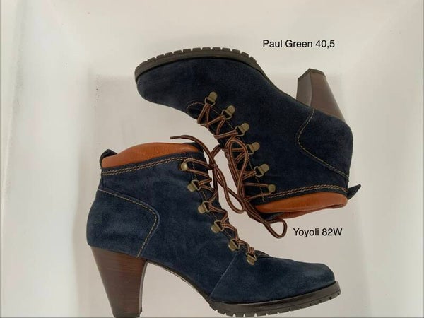 82 W) Paul Green 7 (40,5) blauw en bruine botines pumps