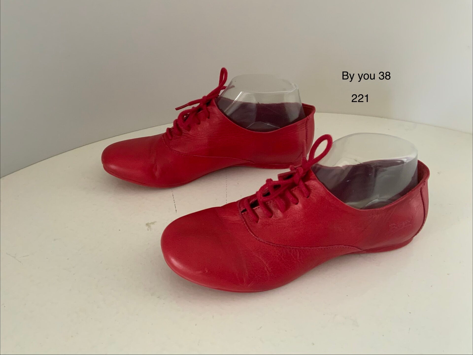 221) B4you 38  veters leren rode schoenen