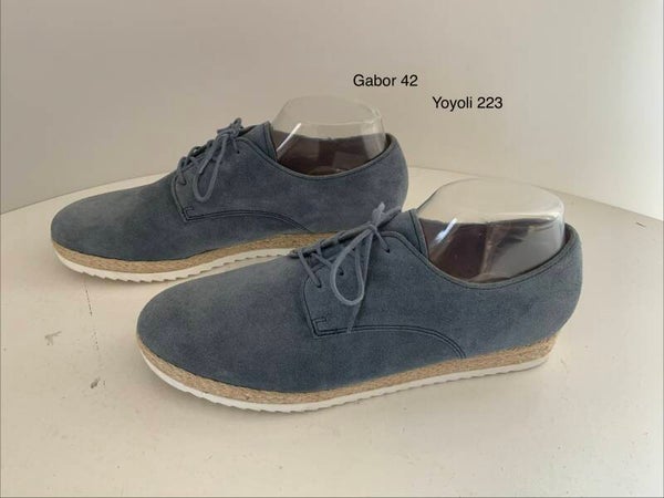 223) Gabor 8 (42) suede leer veterschoenen