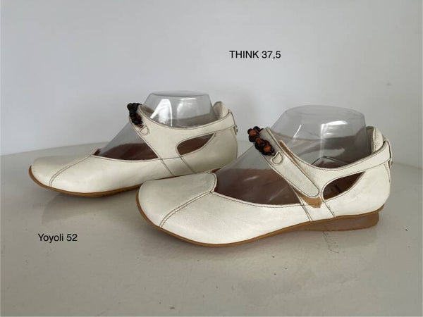 52) Think 37 1/2 crème leren sandalen
