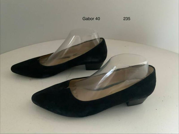 235) Gabor 40 zwarte leren instappers