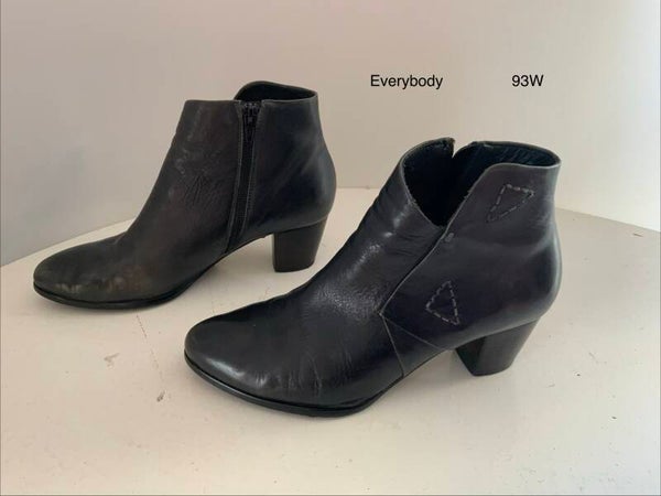 93W) Everybody 38,5 grijs antraciet leren enkellaarzen
