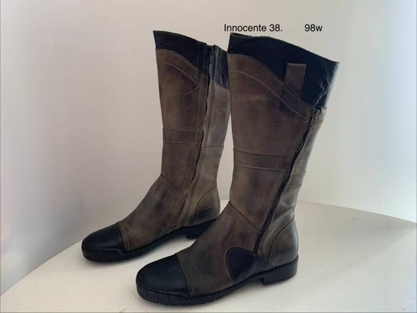 98W) Innocent 38 leren laarzen zwart en bruin