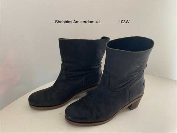 103W) Shabbies Amsterdam 41 Enkellaars Zwart
