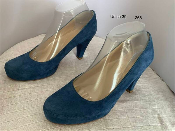 268) Unisa 39 blauw suede leren pump