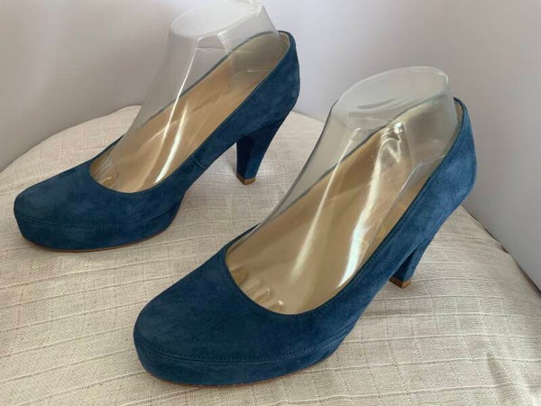 Unisa 39 blauw suede leren pump