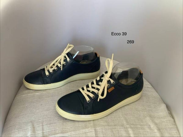 269) Ecco 39 leren donkerblauw sneaker