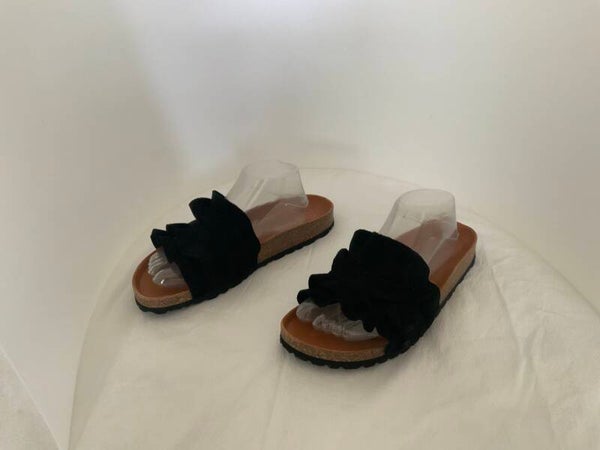 Verbenas rocío  41 zwarte leren slippers