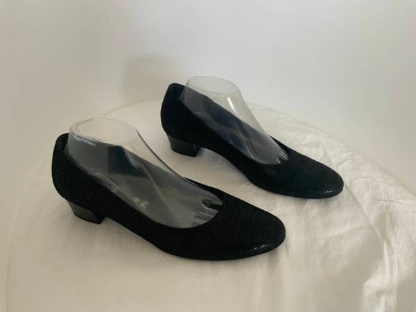 Gabor comfort 7 1/2 (41) zwarte glitters instappers