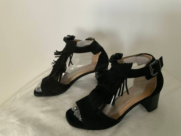 Gabor 4 1/2 (37) suede Fringe sandalen blak