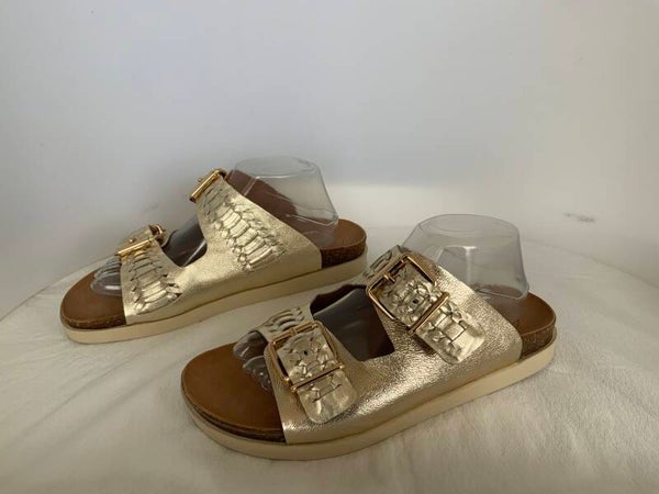 Poelman 41 goude leren slippers