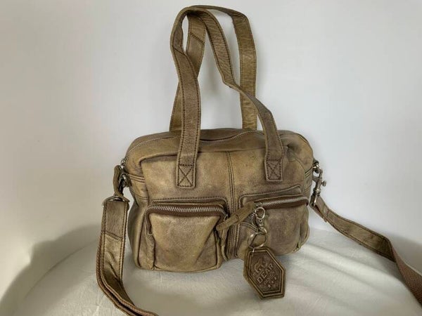 Bear Design leren tas vintage look .