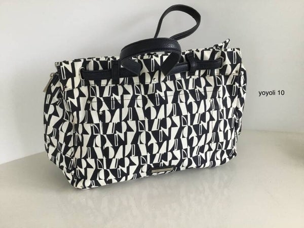 10) Expresso  grote canvas  handtas  blauw/wit