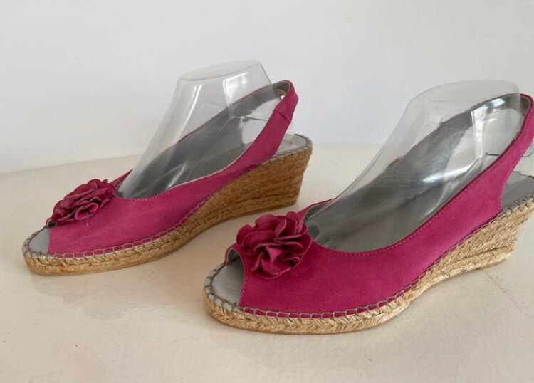 Toni pons 41 leren espadrilles met sleehak rosé | yoyoli.nl