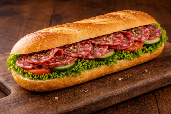 Baguette mit Salami