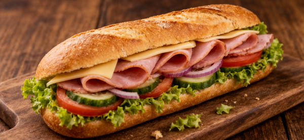 Baguette mit Schinken