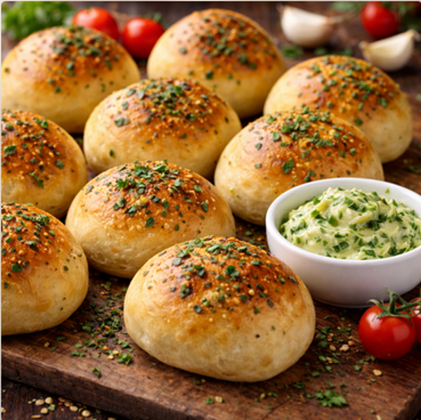 Pizzabrötchen mit Kräüterbutter