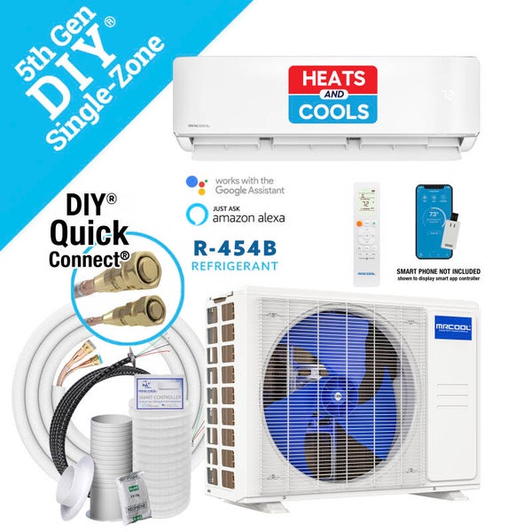 DIY 5th Gen 18000 BTU 22.5 SEER2 1.5-Ton Mini-Split Heat Pump Complete System-25 ft. Pre-Charged Line Set-230-Volt-R454B