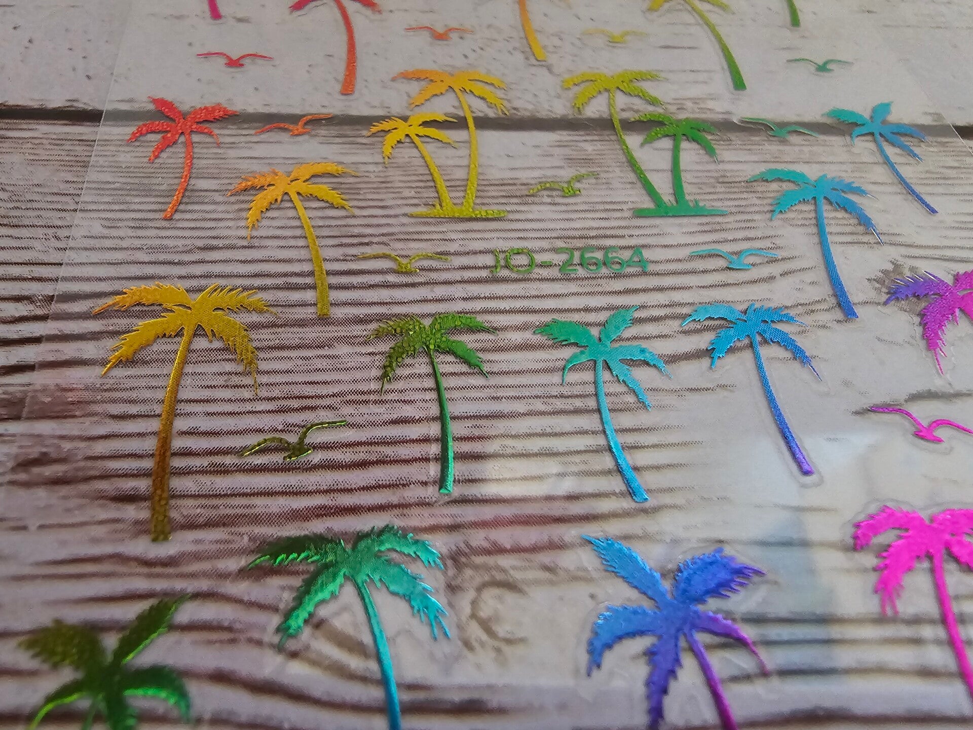 Nagelaufkleber Regenbogenpalmen