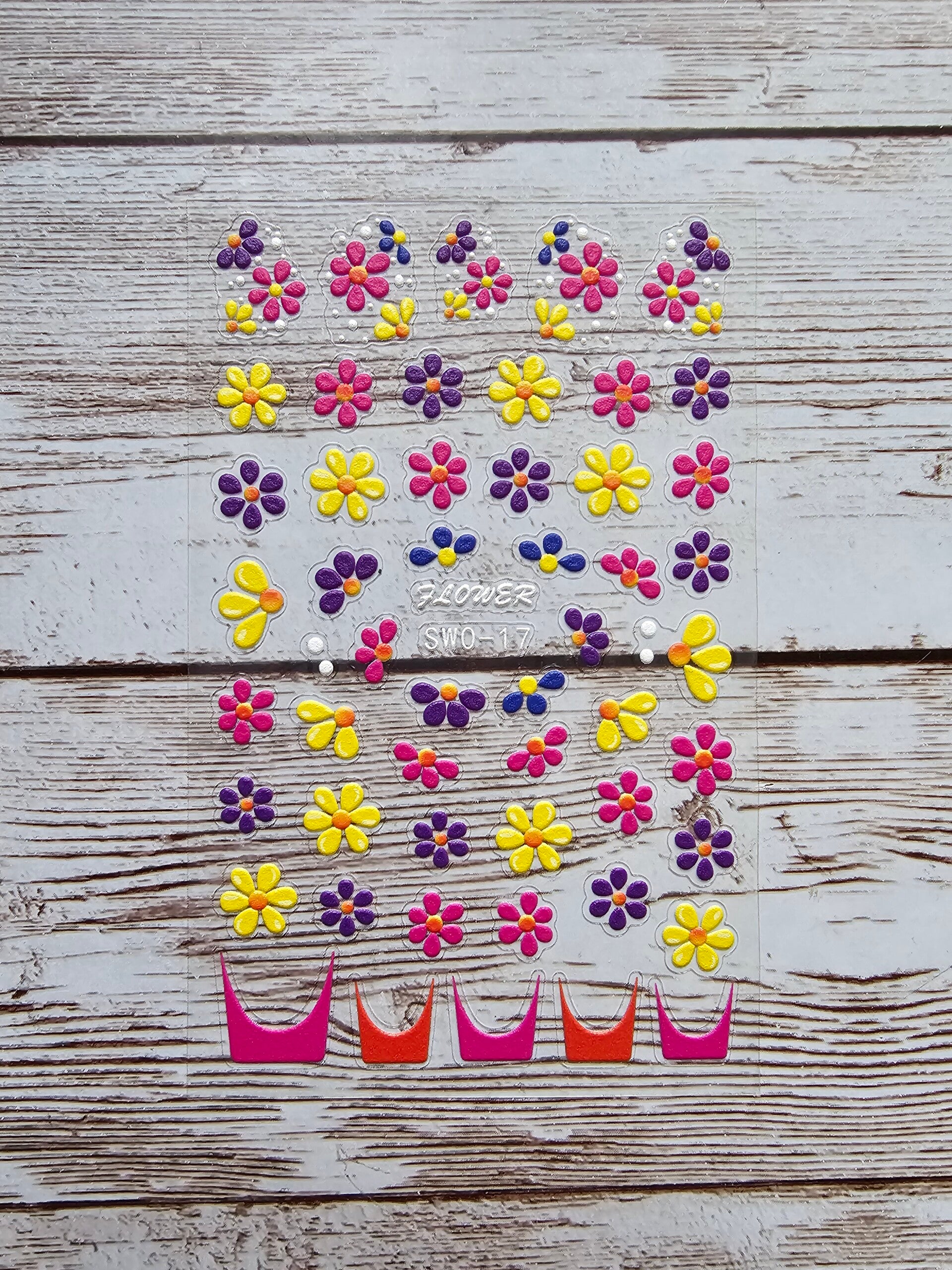 Nagelaufkleber farbintensive Blumen