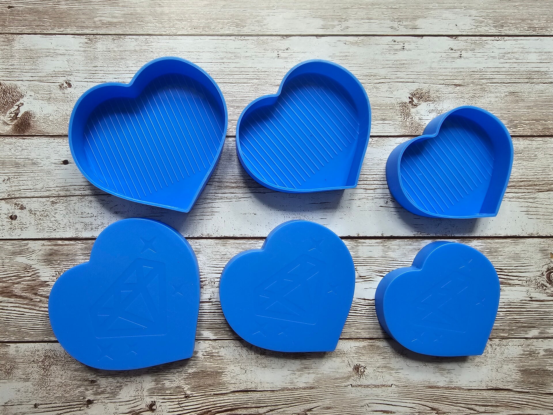 3er Herz-Schiffchen blau