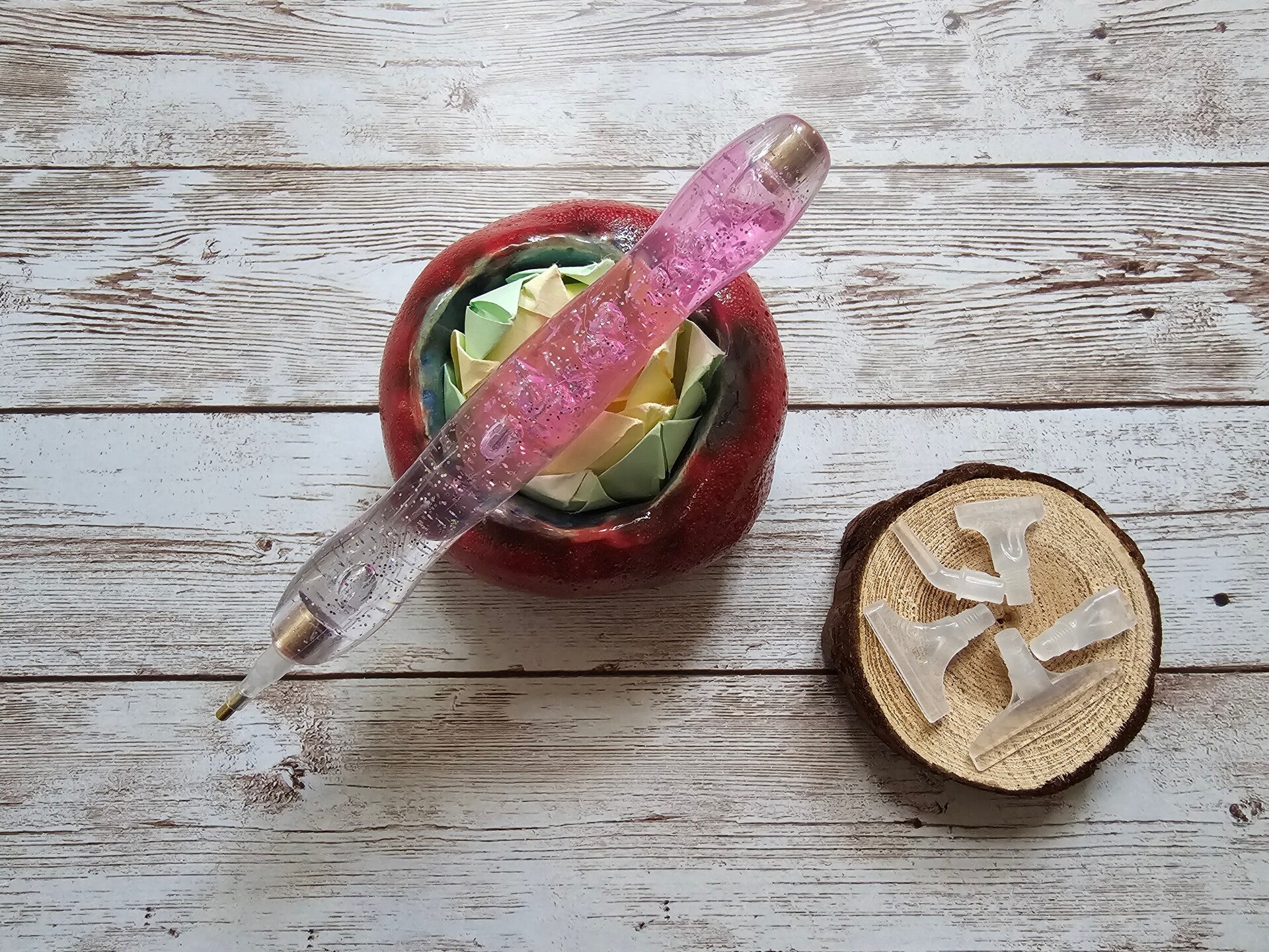 pinker Glitzer-Ergostift