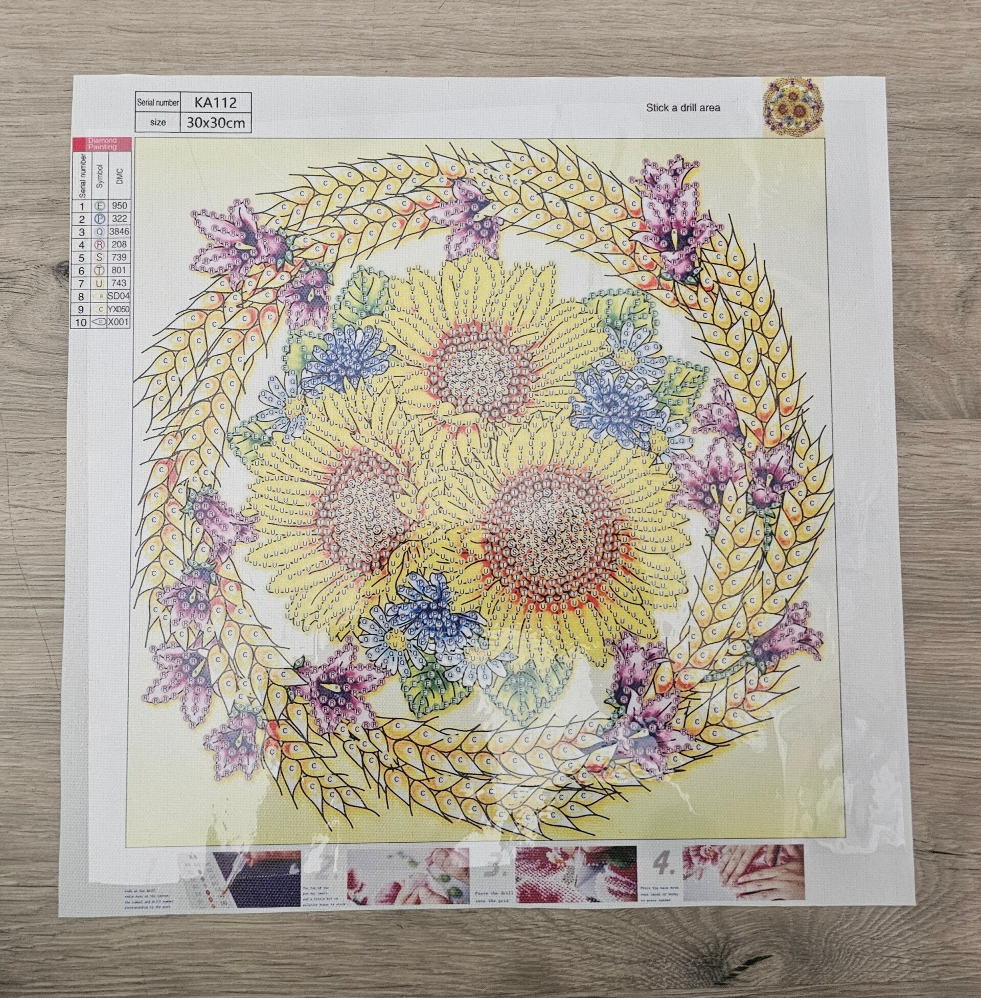 TB Strass-Getreidekranz mit Sonnenblumen