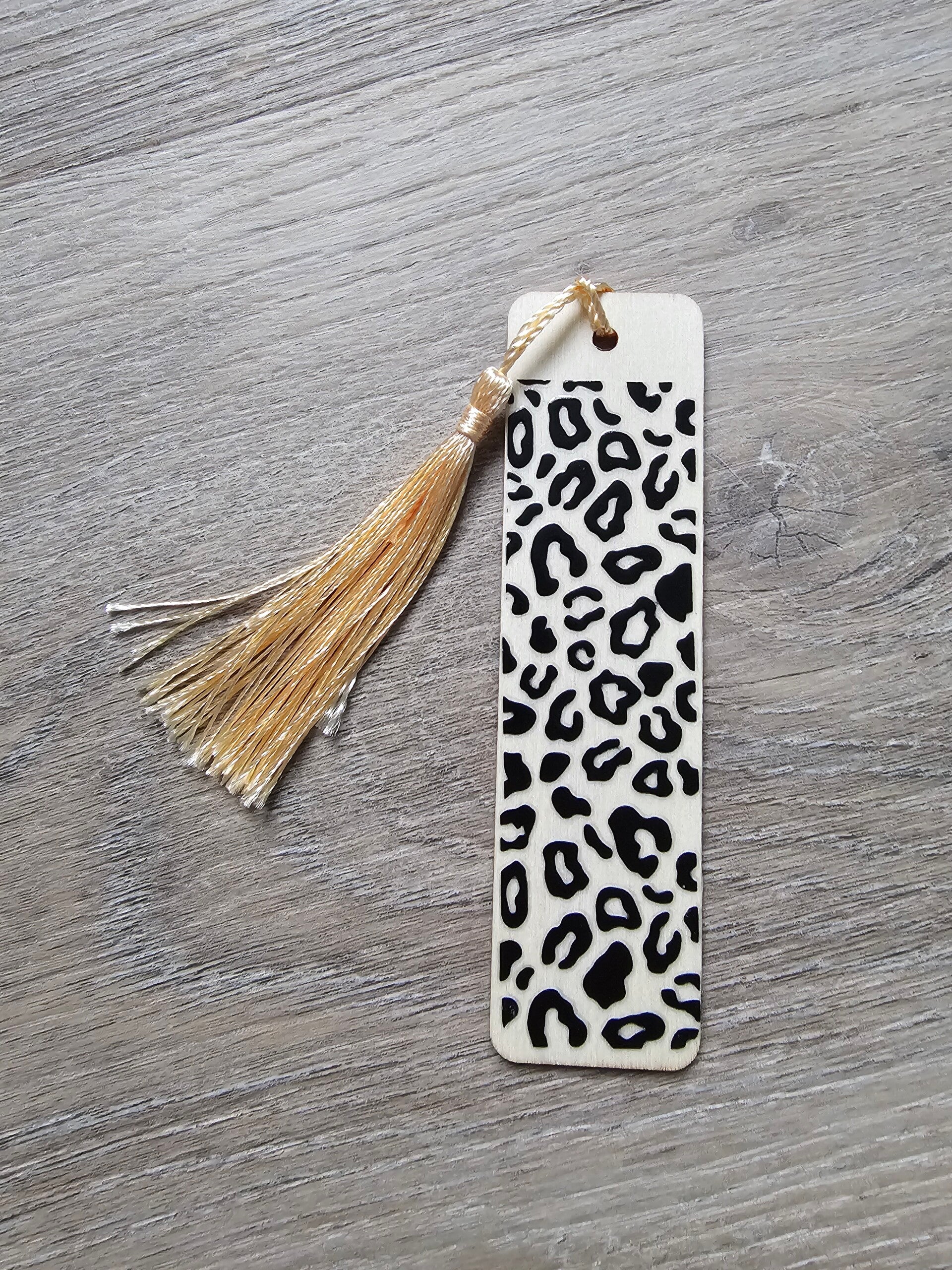 Holzlesezeichen Leopard