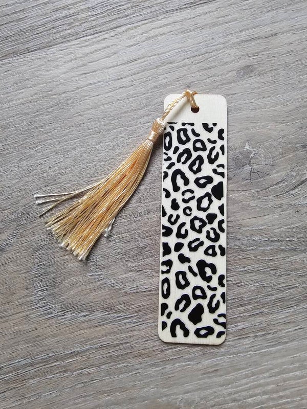 Holzlesezeichen Leopard