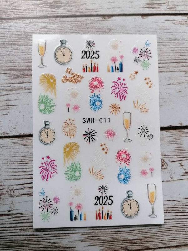 Nagelaufkleber Silvester-Neujahr 2025