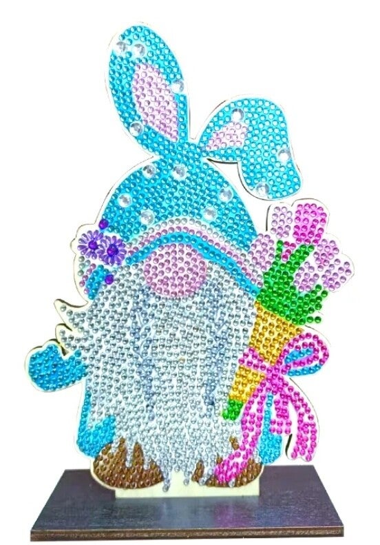 Aufsteller Osterhasengnom mit Blumen