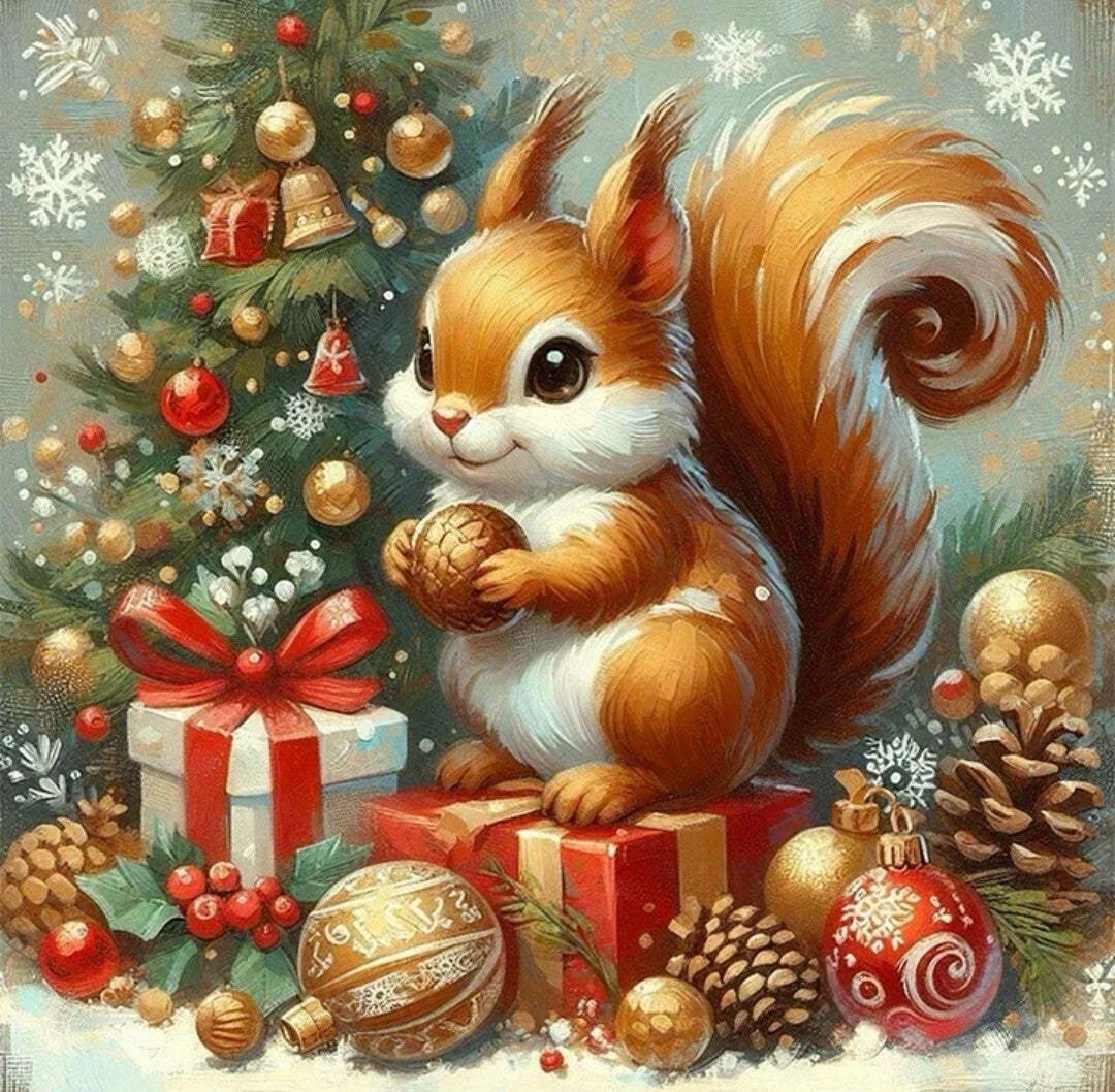 DP Bild Eichhörnchen feiert Weihnachten