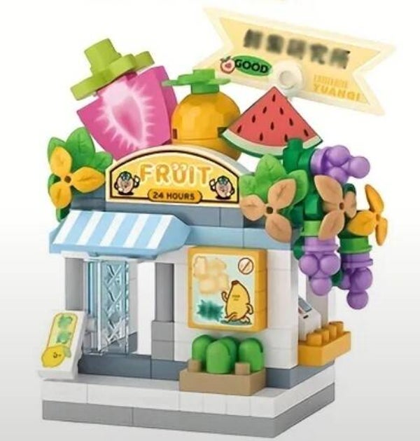 Mini-Klemmbausteinset Obstgeschäft