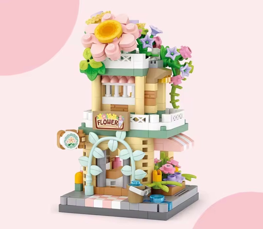 Mini-Klemmbausteinset Blumenladen